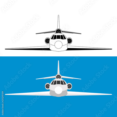 jet airliner, vector illustration ,flat style,