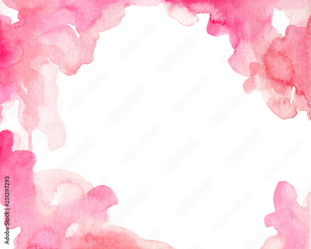 Watercolor pink frame background