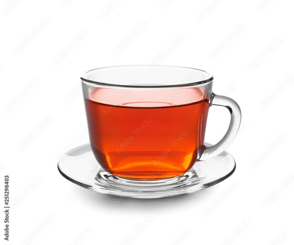 Cup of tasty hot tea on white background Cup of tasty hot tea on white background