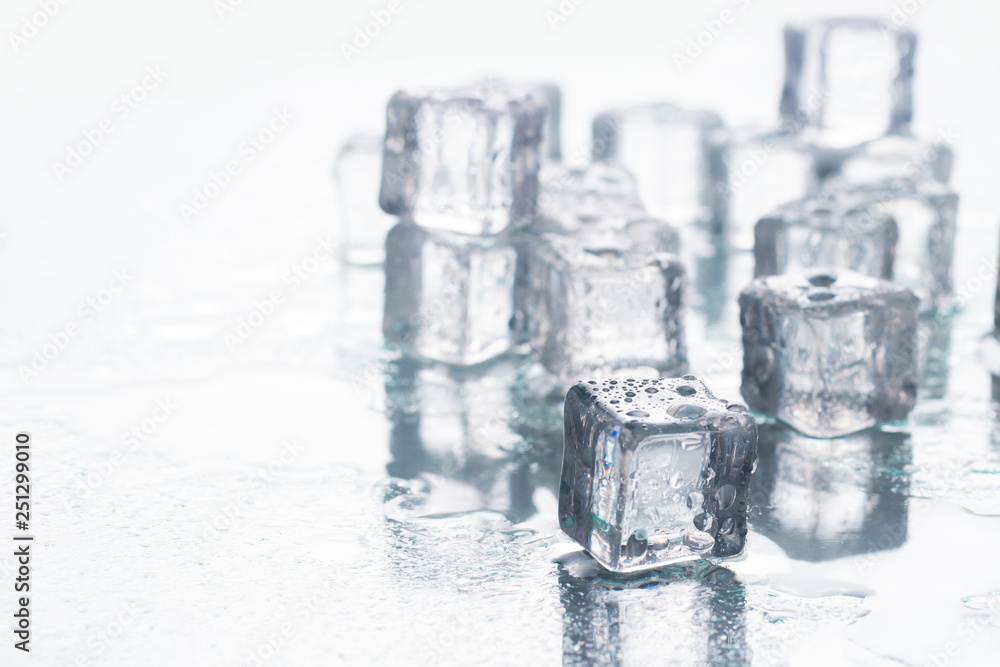 Ice cubes on a white background. Cooling Concept, Food Ice Ice cubes on a white background. Cooling Concept, Food Ice