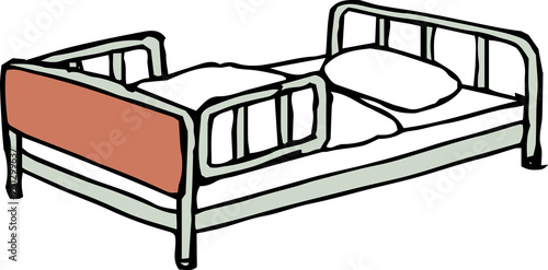 sketch of handwritten bed