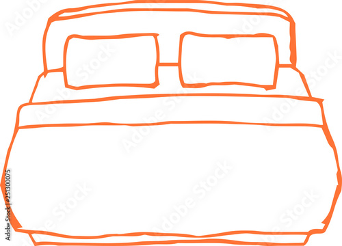 Colorful Rough sketch of handwritten bed outline