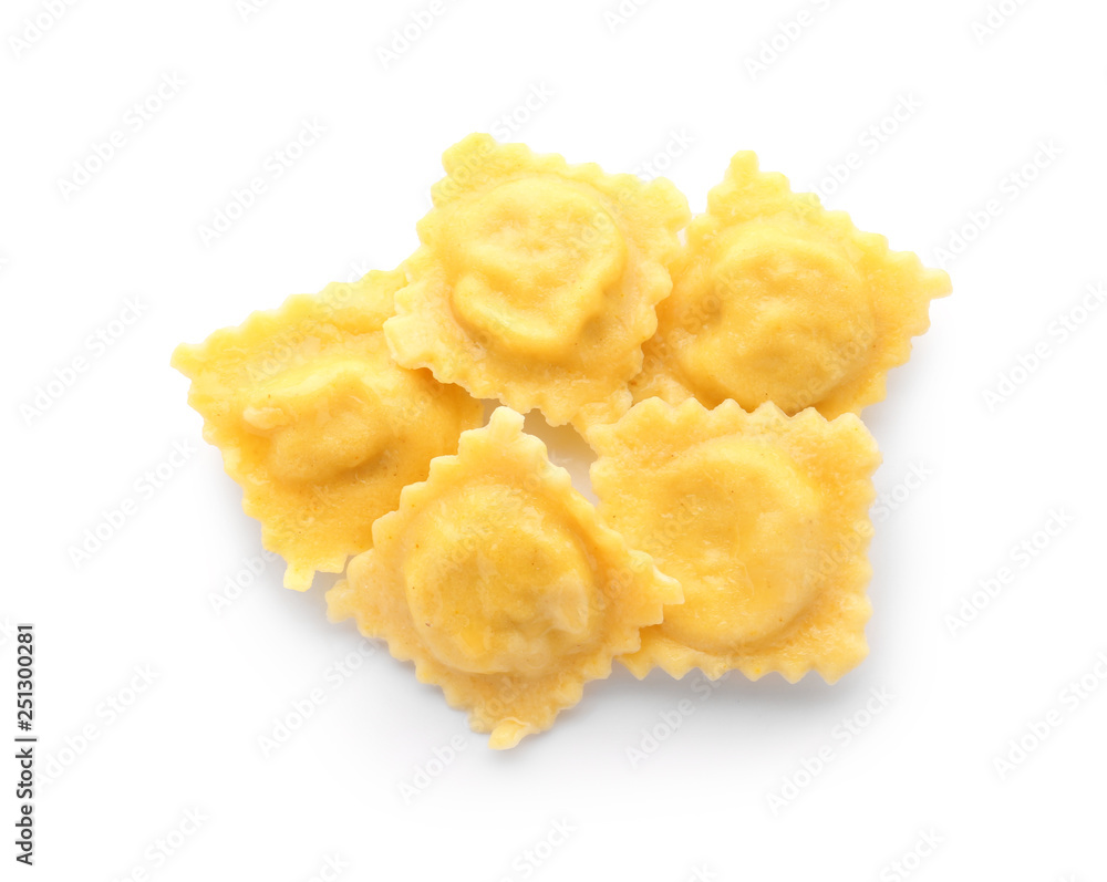 Tasty ravioli on white background Tasty ravioli on white background