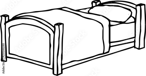 Rough sketch of handwritten bed outline