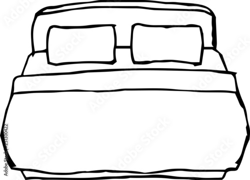 Rough sketch of handwritten bed outline
