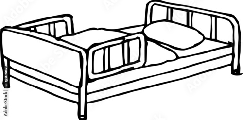Rough sketch of handwritten bed outline