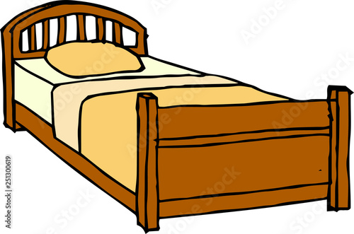 sketch of handwritten bed