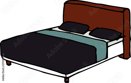 sketch of handwritten bed