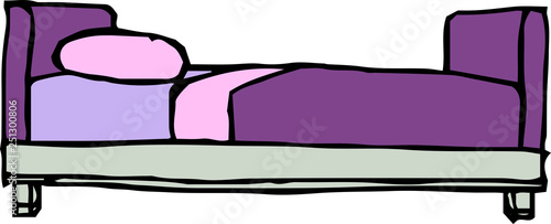 sketch of handwritten bed
