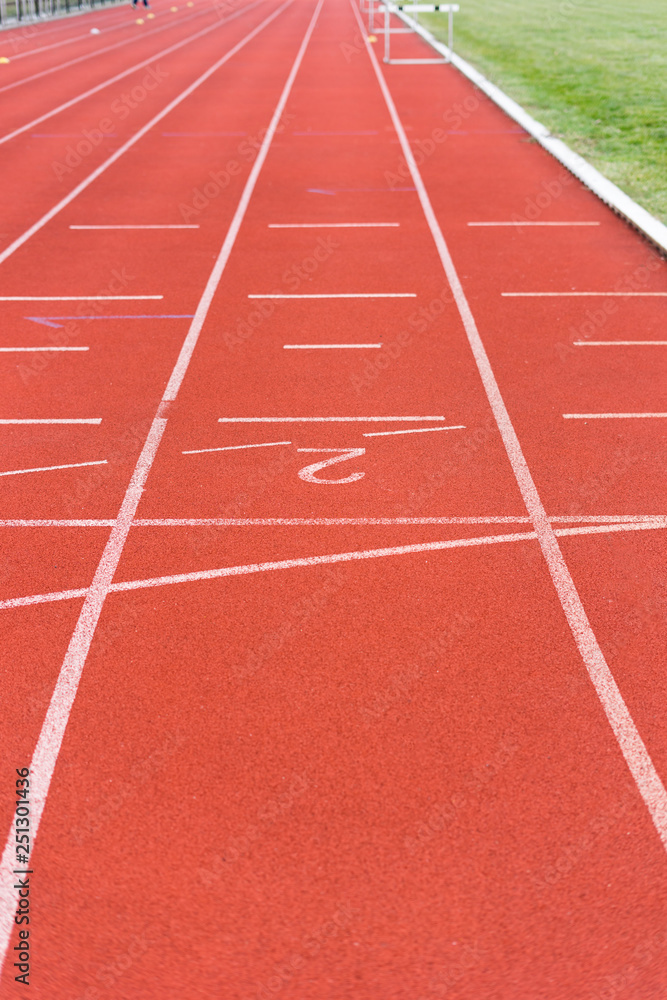 red rubber running track