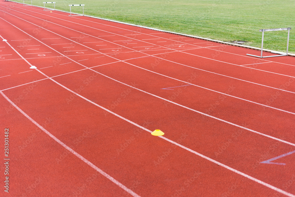 Fototapeta premium red rubber running track