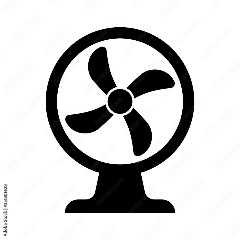 Fan monochrome icon, in trendy flat style isolated on white background - vector