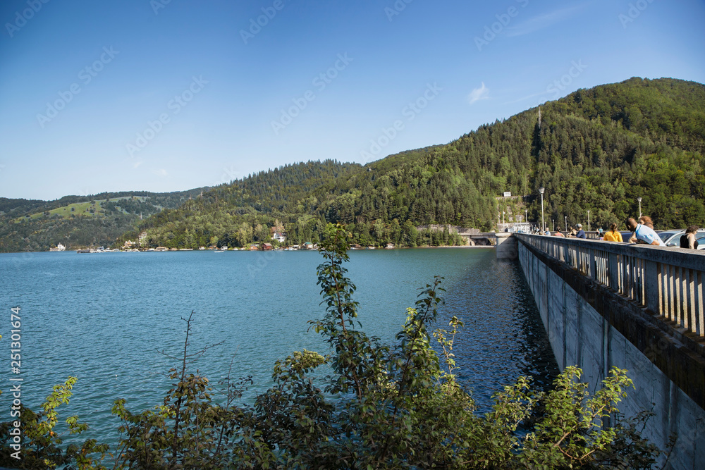 Fototapeta premium A view of Bicaz Dam in Bicaz, Romania