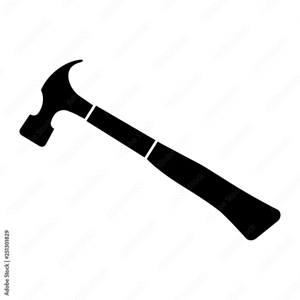 Hammer monochrome icon, in trendy flat style isolated on white background - vector Hammer monochrome icon, in trendy flat style isolated on white background - vector