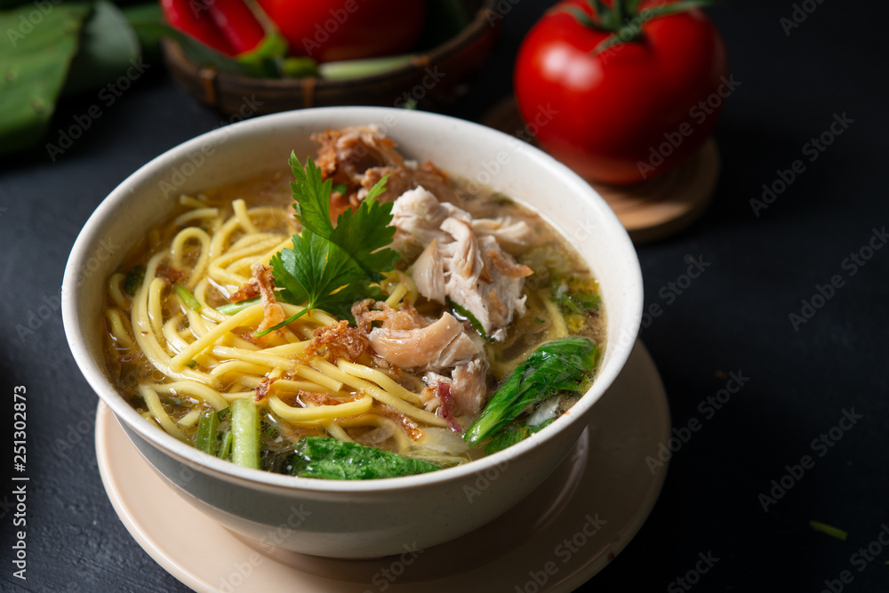 Soup noodles in bowl