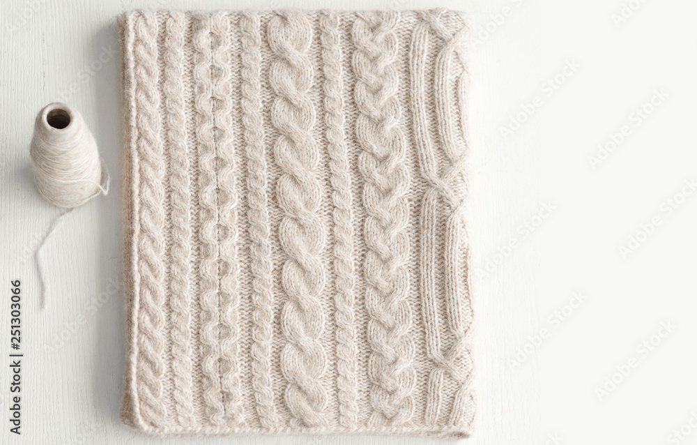 Εκτύπωση καμβά Plead handmade with a beautiful knit pattern is