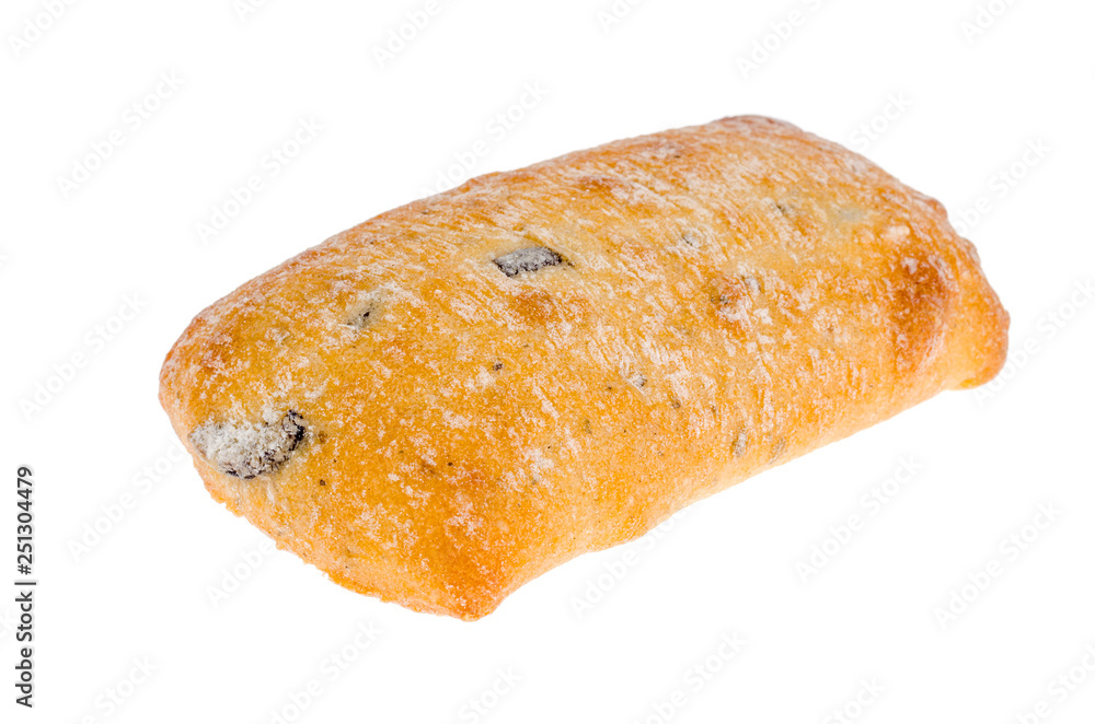 Small italian ciabatta on white Small italian ciabatta on white
