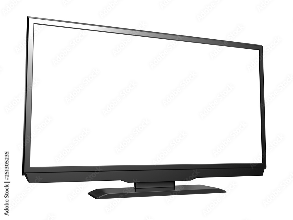Modern LED LCD tv isolated on white background. 3D rendering Modern LED LCD tv isolated on white background. 3D rendering