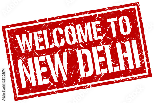 welcome to New Delhi stamp