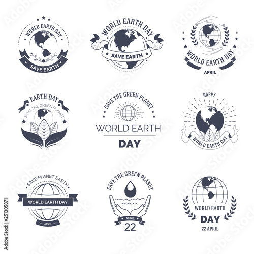 Earth day isolated monochrome icon environment and ecology