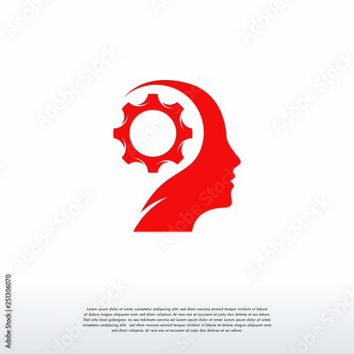 Mind Gear Logo Template Design Vector, Head Gear logo template vector