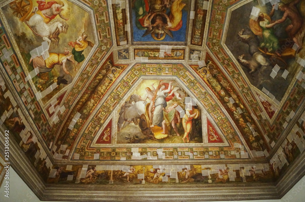 Frescoes in the ducal chapel of the Este Castle in Ferrara, Italy