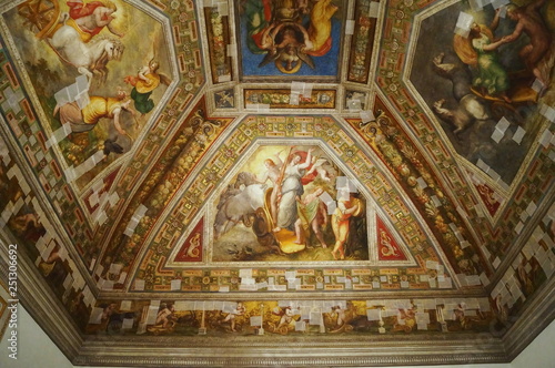 Frescoes in the ducal chapel of the Este Castle in Ferrara  Italy
