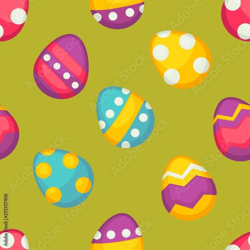 Painted eggs seamless pattern Easter religious holiday