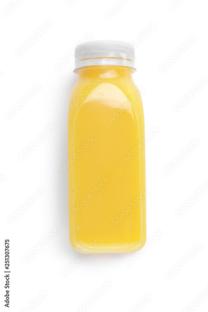 Bottle of fresh smoothie for delivery on white background Bottle of fresh smoothie for delivery on white background