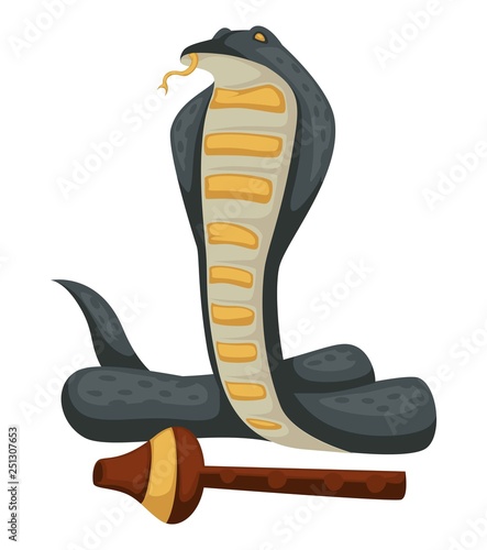 Cobra snake and tamers flute Indian entertainment or show