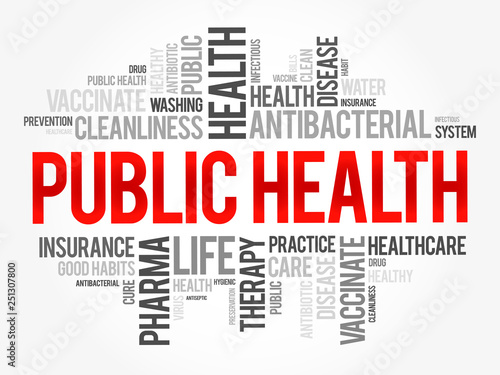 Public health word cloud collage, healthcare concept background