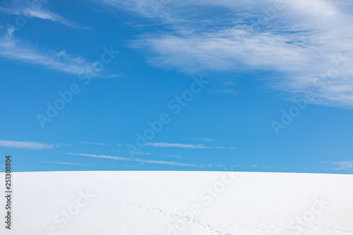 blue sky over white snowfield photo