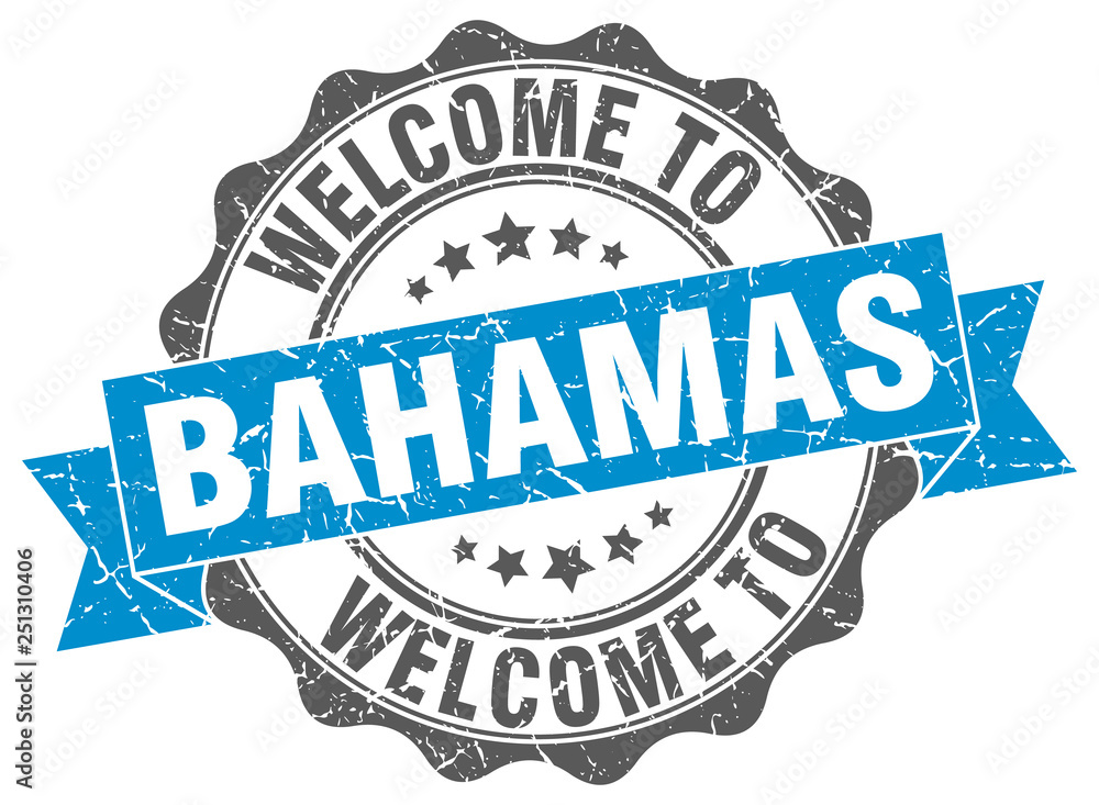Fototapeta premium Bahamas round ribbon seal
