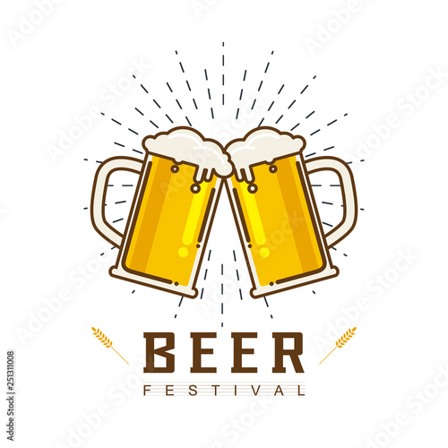 Cute cartoon of Beer Vector illustration