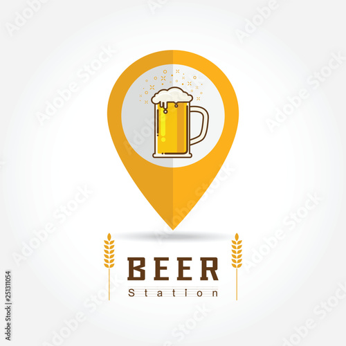 Beer station Vector illustration