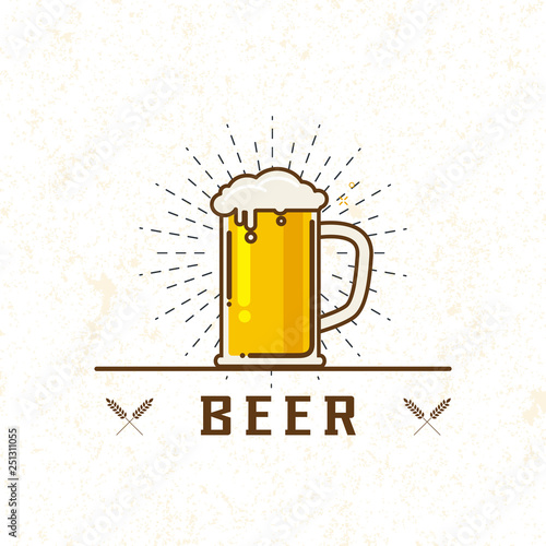 Cute cartoon of Beer Vector illustration