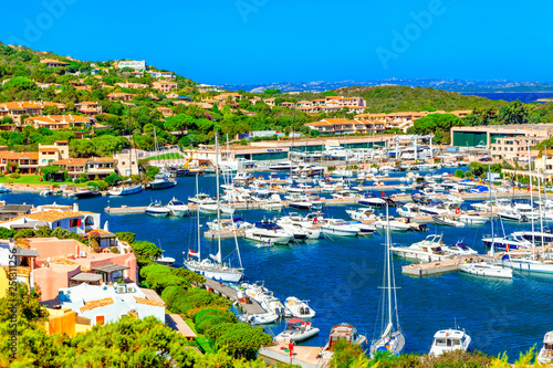 View of Porto Cervo  Italian seaside resort in northern Sardinia  Italy. Centre of Costa Smeralda. One of the most expensive resorts in the world.