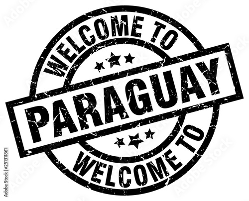 welcome to Paraguay black stamp