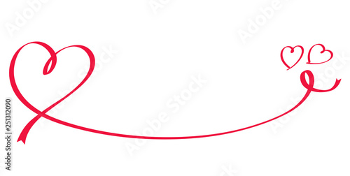 Heart shaped red ribbon