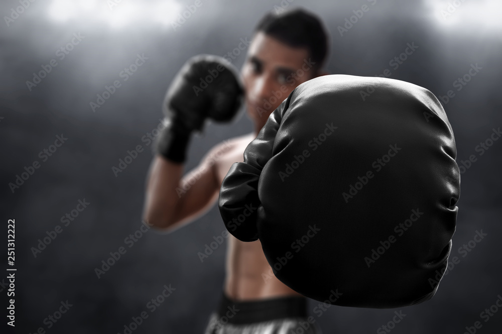 Boxer with boxing gloves