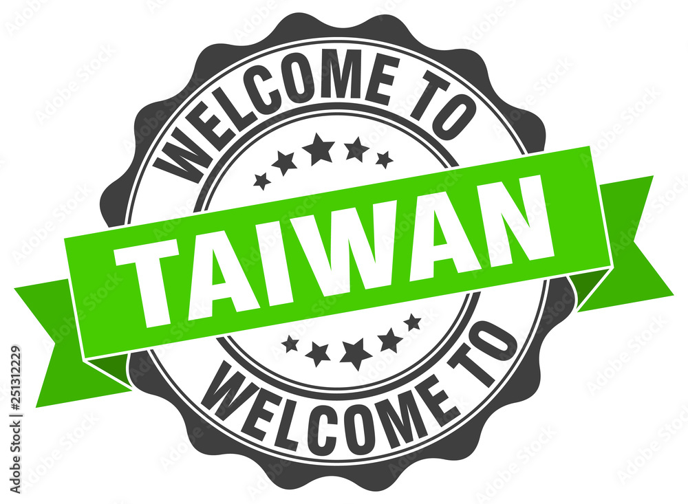 Fototapeta premium Taiwan round ribbon seal