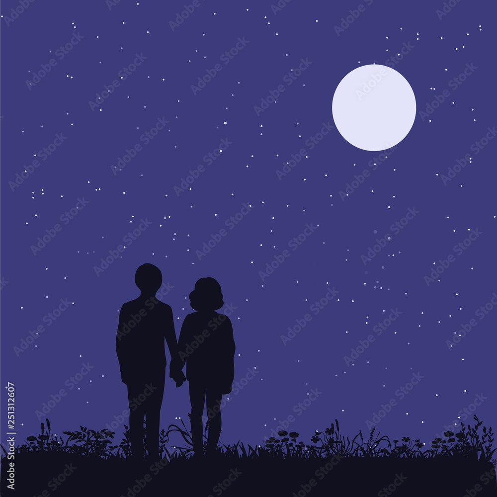 Fototapeta premium vector, isolated, children playing in the park silhouette