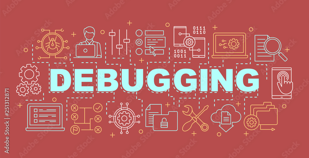 Obraz premium Debugging word concepts banner