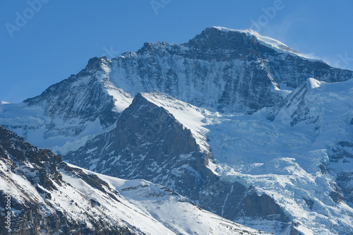 Jungfrau-Massiv, aus Sicht von Wengen, Berneroberland, Schweiz