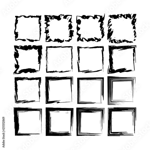 Wallpaper Mural Collection black grunge rectangle empty frame. Torontodigital.ca