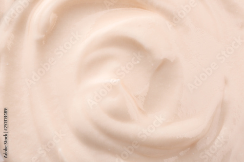 Texture of tasty yogurt, closeup