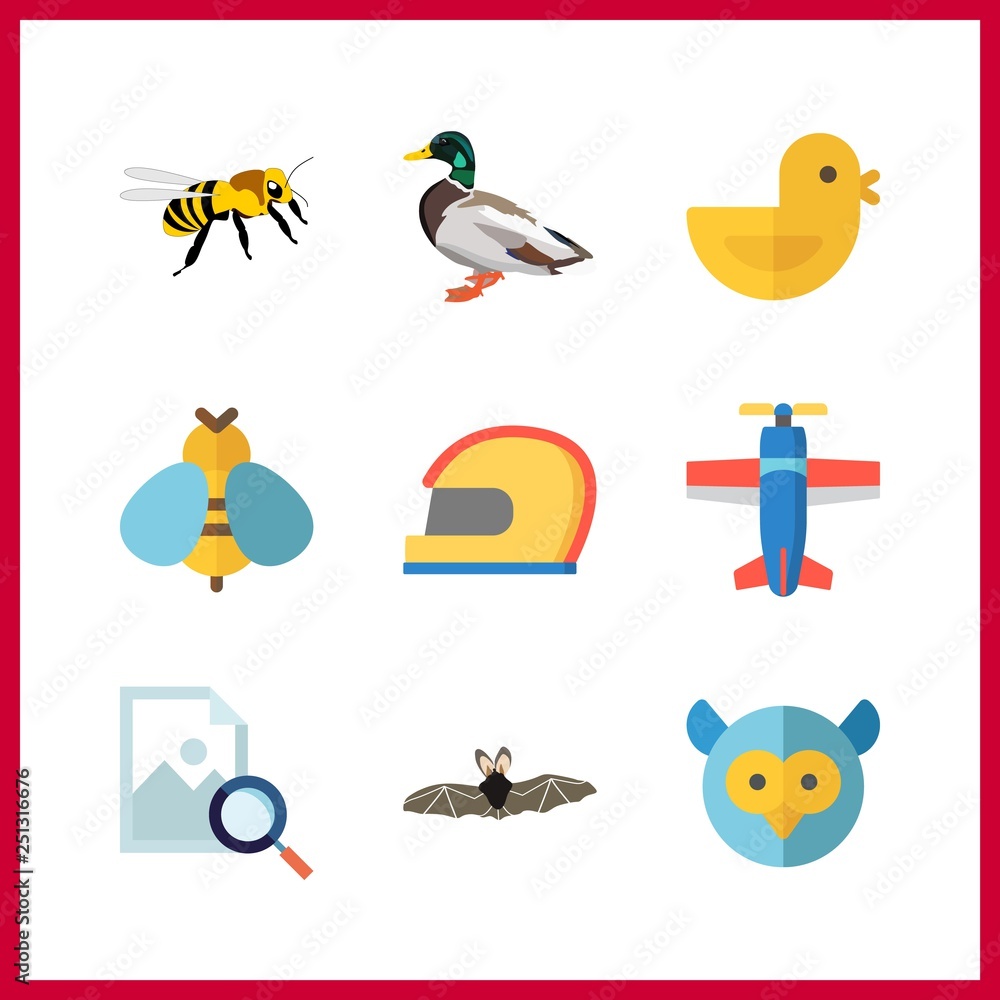 9 wing icon. Vector illustration wing set. owl and plane icons for wing works 9 wing icon. Vector illustration wing set. owl and plane icons for wing works