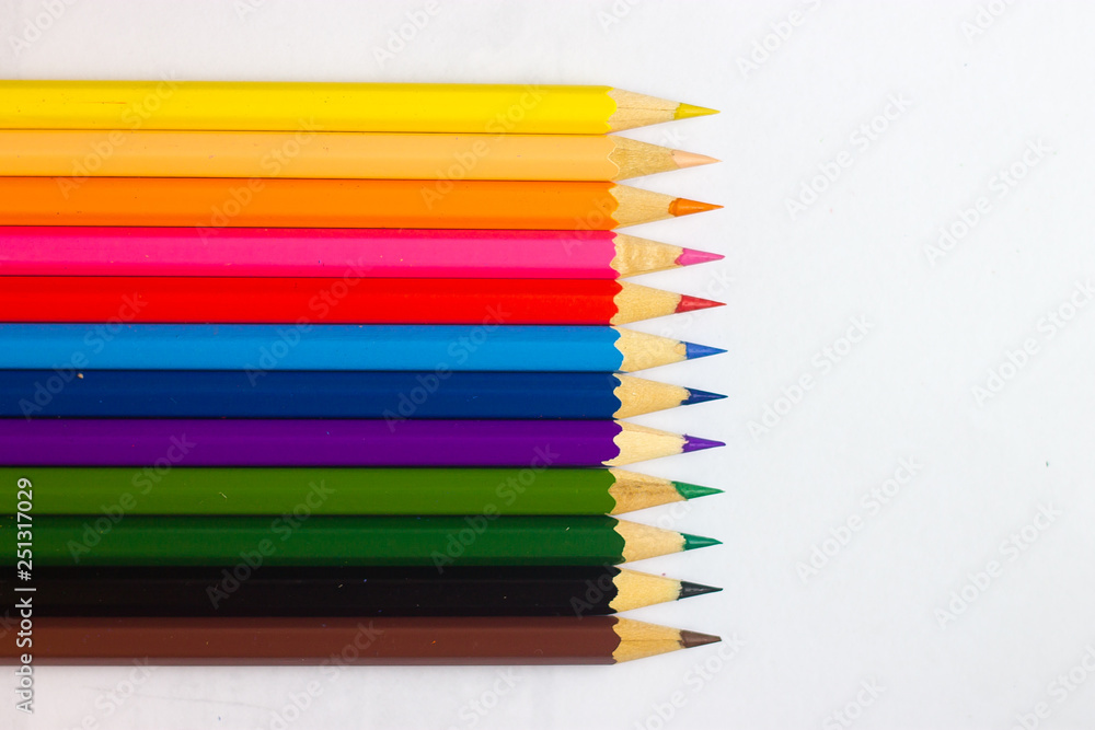 color pencils isolated on white background color pencils isolated on white background