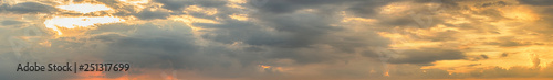 Panoramic view of Colourful sunset twilight sky © Lab_Photo