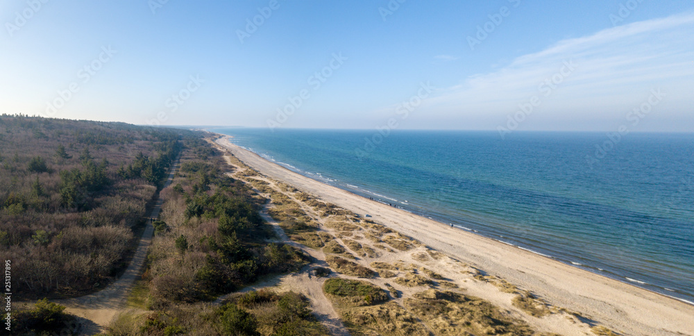 Aerial view of Tisvildeleje Beach, Denmark